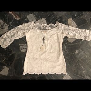 OLVI’S Lace Collection Off-the-Shoulder Top